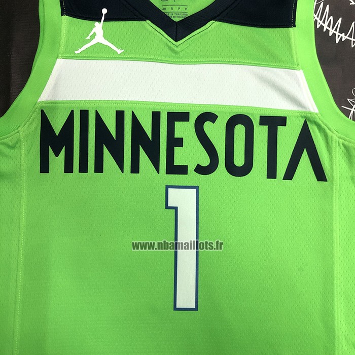 Maillot Minnesota Timberwolves Anthony Edwards Towns NO 1 Statement 2020-21 Vert